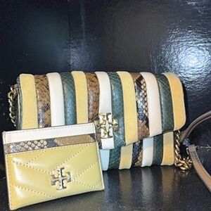 Kira Chevron Exotic stripe chain wallet & Card Case